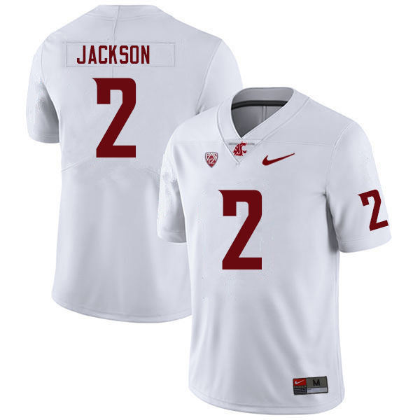 Men #2 Chris Jackson Washington State Cougars College Football Jerseys Sale-White